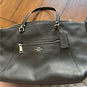 Coach Black Pebbled Leather Hand Bag